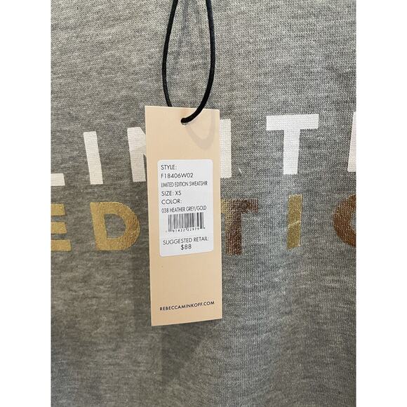 NWT $88 Limited Edition Rebecca Minkoff Gray Sweater Cotton‎ Blend Size XSmall - Picture 3 of 5